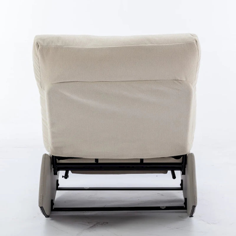 Corduroy Rocking Recliner Chair with Adjustable Backrest & Footrest
