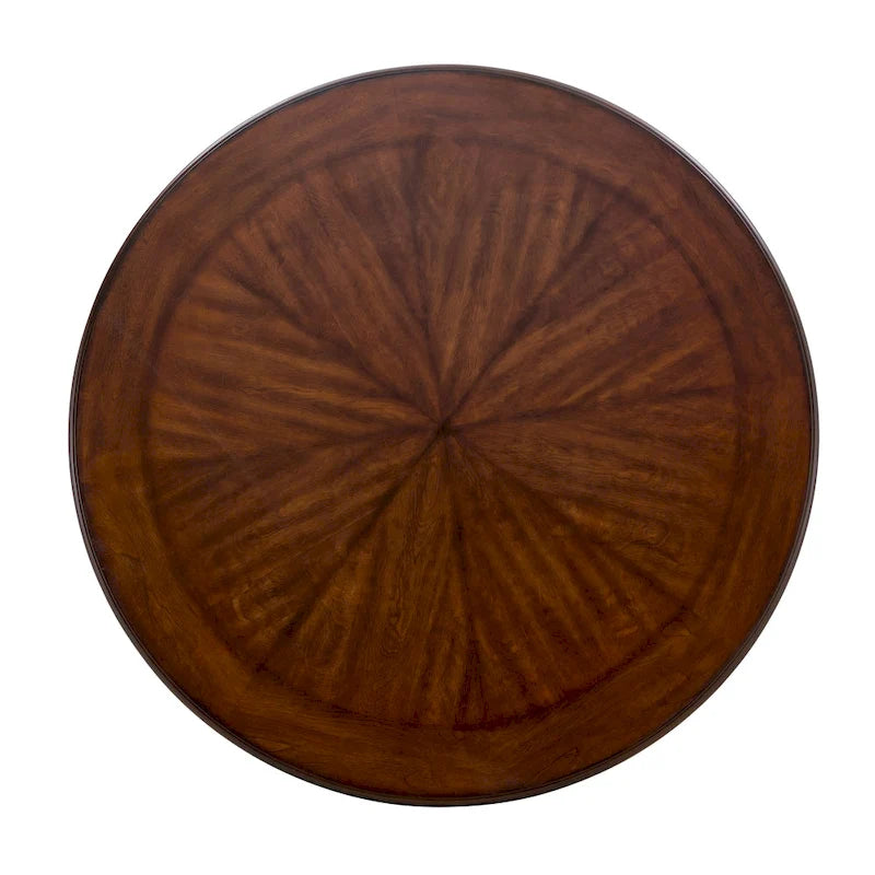 46.5" Round Dining Table with Metal Base – Warm Veneer Finish
