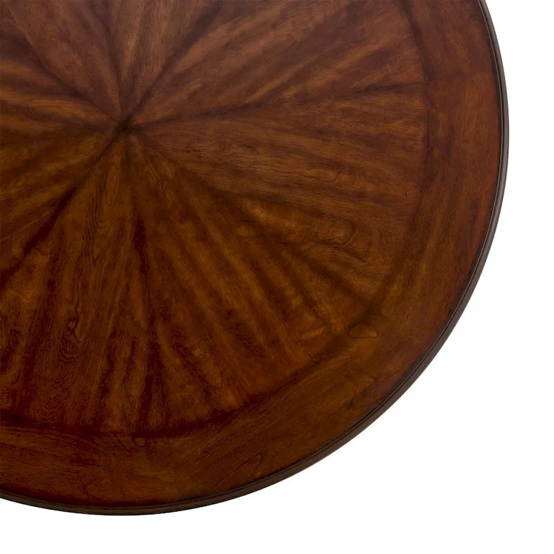 46.5" Round Dining Table with Metal Base – Warm Veneer Finish