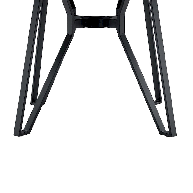 46.5" Round Dining Table with Metal Base – Warm Veneer Finish