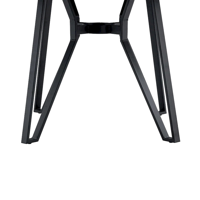 46.5" Round Dining Table with Metal Base – Warm Veneer Finish
