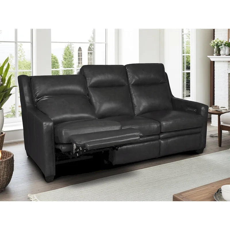 Power Reclining 3-Seat Sofa with Adjustable Headrest, Lumbar Support & USB Charging Ports