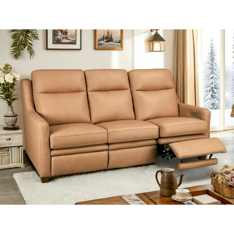 Power Reclining 3-Seat Sofa with Adjustable Headrest, Lumbar Support & USB Charging Ports