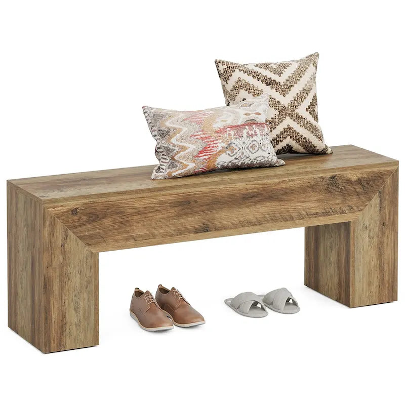 47-Inch Solid Wood Indoor Bench – Oak Brown, Multi-Purpose