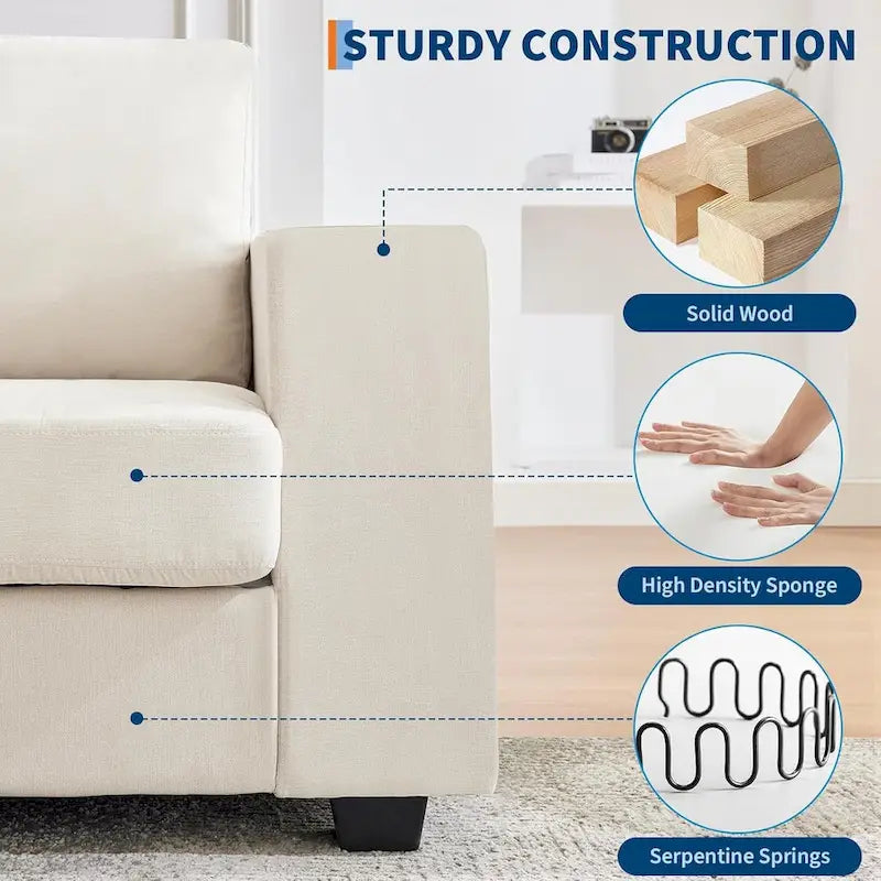 70-Zoll-Zweisitzer-Sofa aus Chenille mit USB- und Type-C-Ladefunktion, Aufbewahrungstaschen und abnehmbarem Bezug