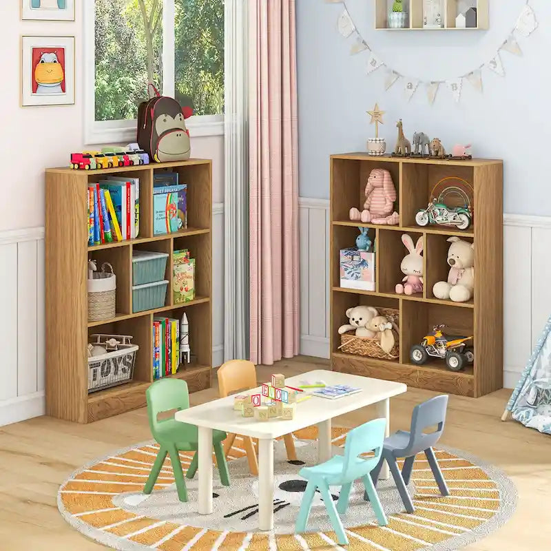 Kinderregal mit 7 Fächern und Organizer zur Spielzeugaufbewahrung, inklusive Kippschutz-Sets, 41 Zoll