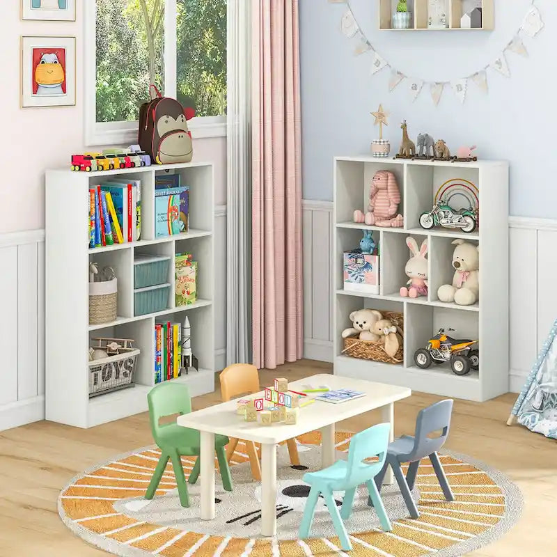 Kinderregal mit 7 Fächern und Organizer zur Spielzeugaufbewahrung, inklusive Kippschutz-Sets, 41 Zoll