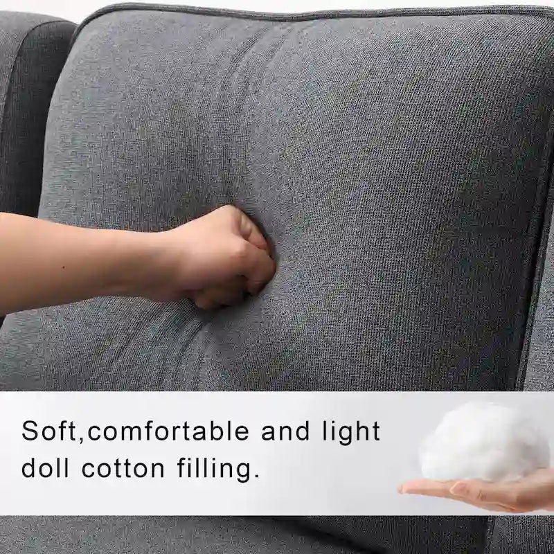 4-Seat Upholstered Sofa with Center Console, Cup Holders, Storage Pockets & USB Wireless Charging