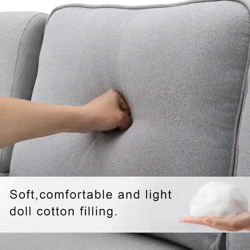 4-Seat Upholstered Sofa with Center Console, Cup Holders, Storage Pockets & USB Wireless Charging
