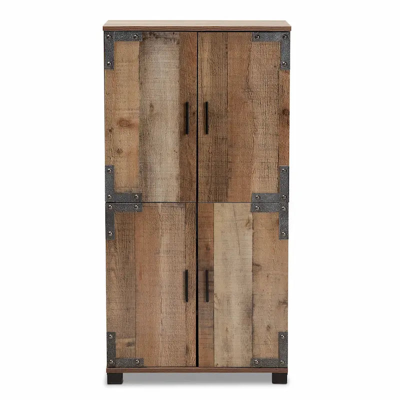Cyrille Rustic 4-door Shoe Cabinet