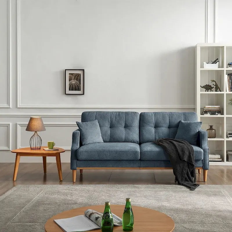 3-Seater Fabric Sofa with USB Charging Port