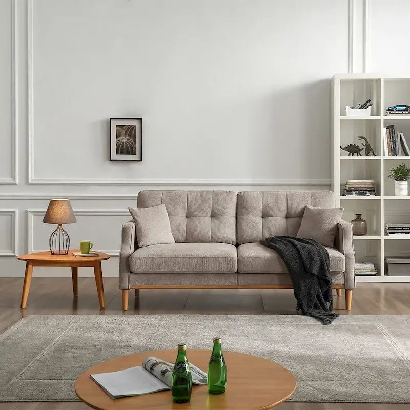 3-Seater Fabric Sofa with USB Charging Port