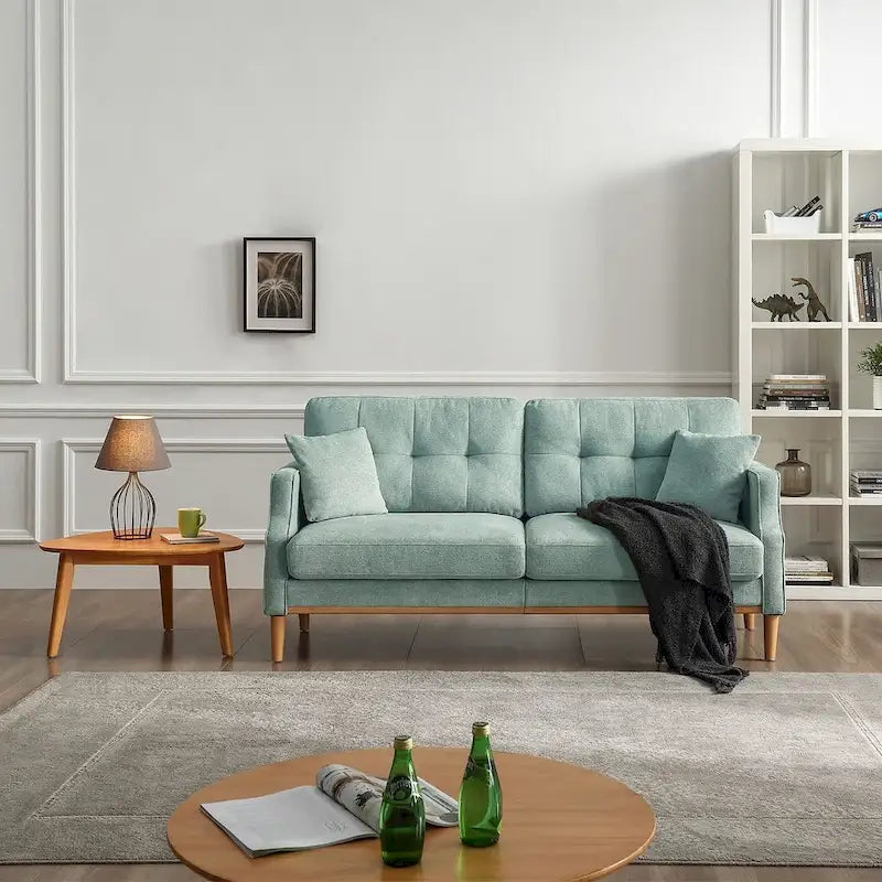 3-Seater Fabric Sofa with USB Charging Port