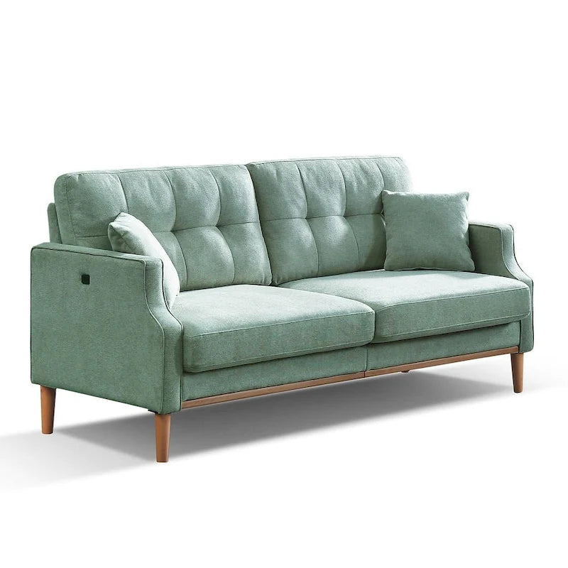 3-Seater Fabric Sofa with USB Charging Port
