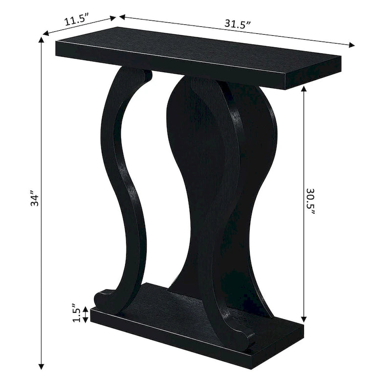 31.5-Inch Two-Tier Console Table with Bottom Shelf – Modern Arch Base
