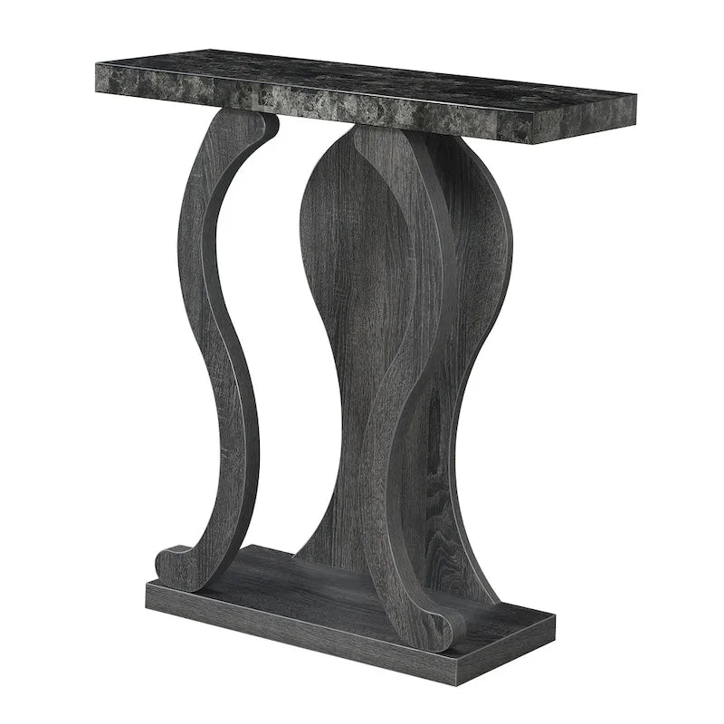 31.5-Inch Two-Tier Console Table with Bottom Shelf – Modern Arch Base