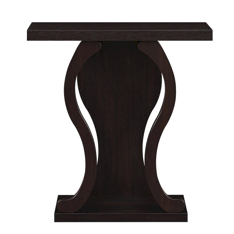 31.5-Inch Two-Tier Console Table with Bottom Shelf – Modern Arch Base
