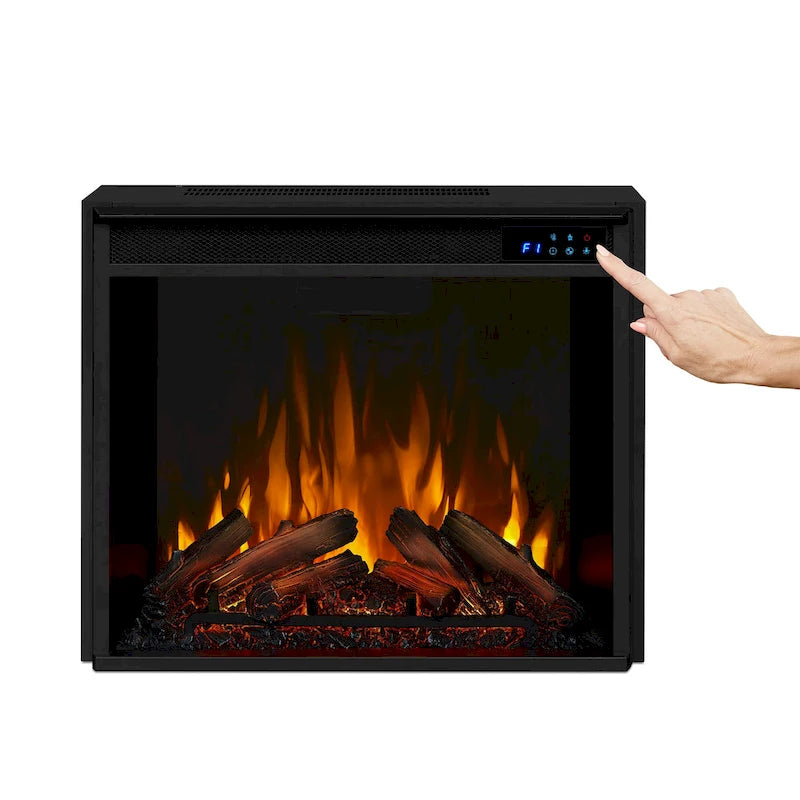 70-Inch Electric Fireplace TV Stand with Glass Mullion Doors, Adjustable Shelves & Cable Management, White