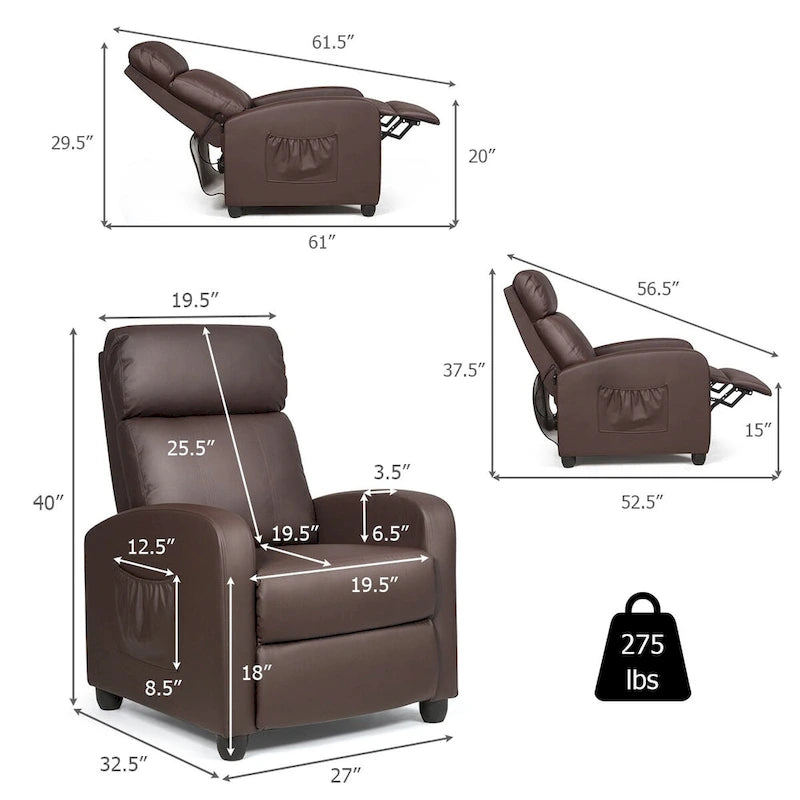 Ergonomic Adjustable Massage Recliner Chair with 8 Modes & Remote Control