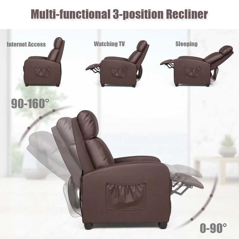 Ergonomic Adjustable Massage Recliner Chair with 8 Modes & Remote Control