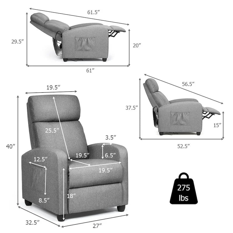 Ergonomic Adjustable Massage Recliner Chair with 8 Modes & Remote Control