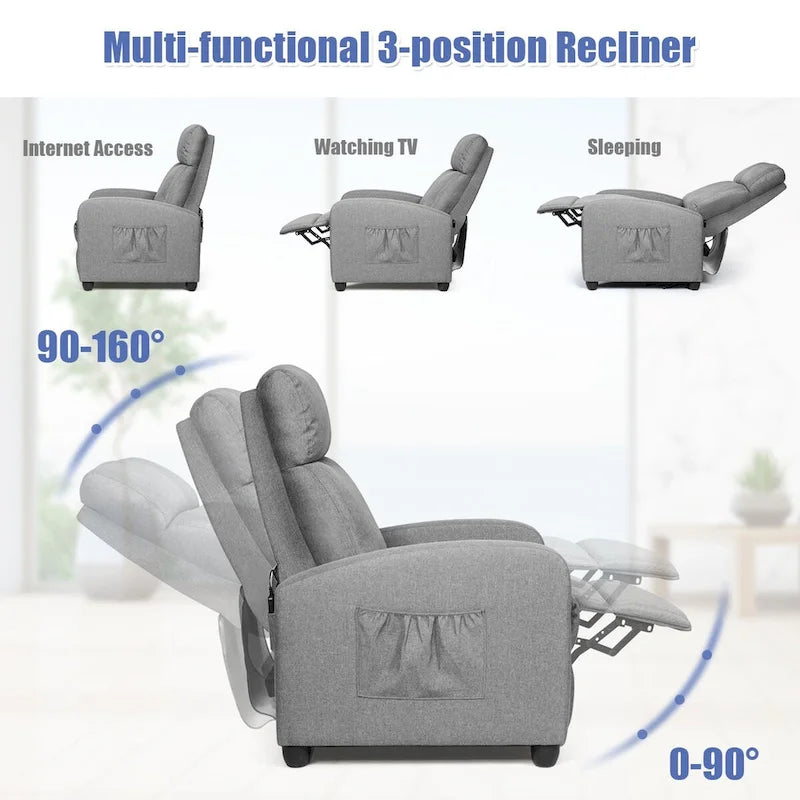 Ergonomic Adjustable Massage Recliner Chair with 8 Modes & Remote Control