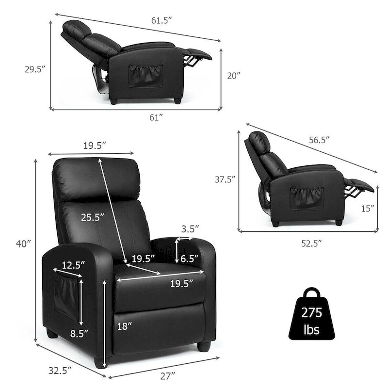 Ergonomic Adjustable Massage Recliner Chair with 8 Modes & Remote Control