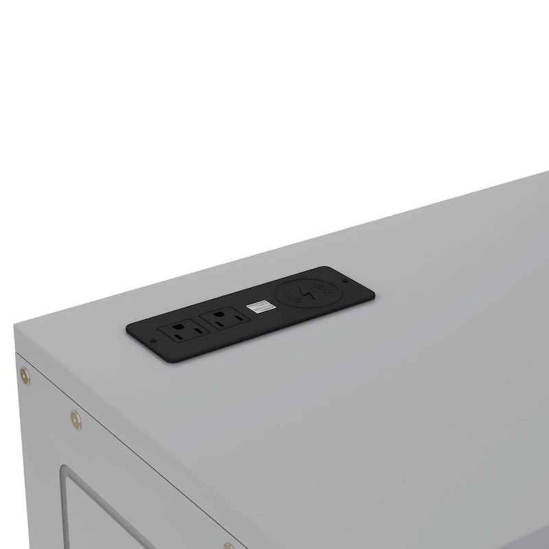 Murphy-Bett in voller Größe mit Stauraumfächern und integrierter USB-Ladefunktion