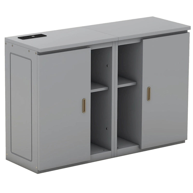 Murphy-Bett in voller Größe mit Stauraumfächern und integrierter USB-Ladefunktion