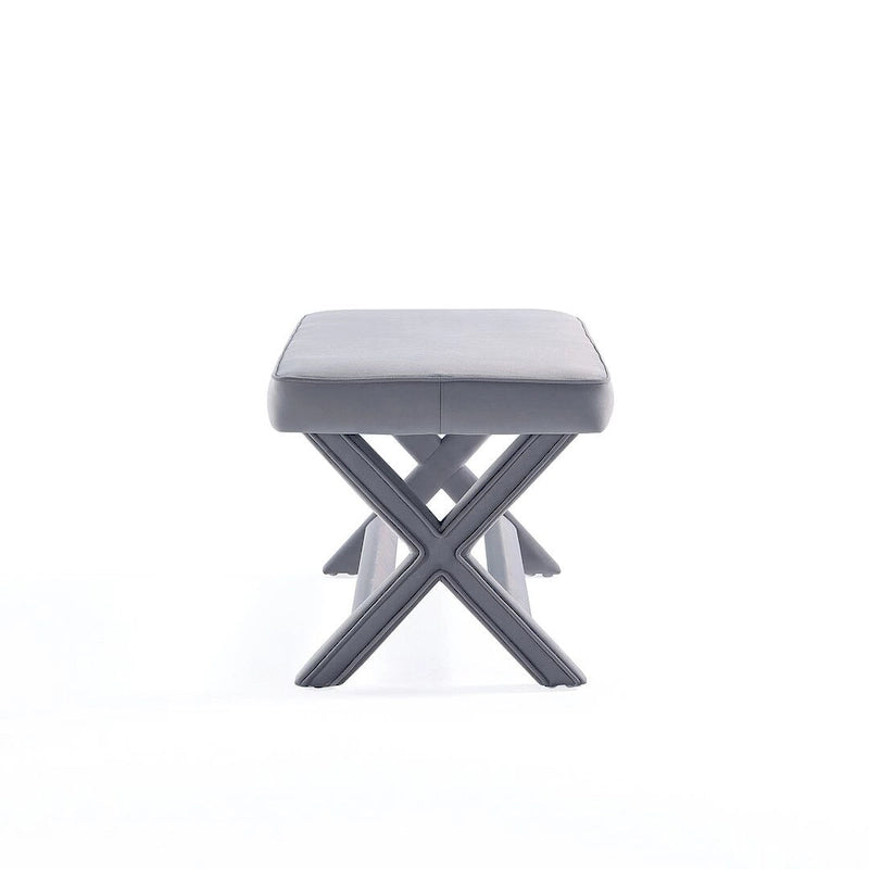 Mid-Century-Modern-Bank mit Samtbezug und X-förmigen Holzbeinen