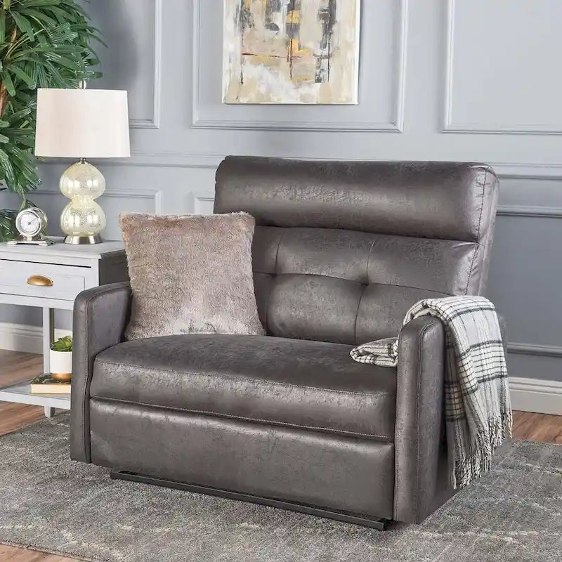 Doppelsitziger Stoff-Loveseat mit Liegefunktion und weichen Polstern, moderner Stil