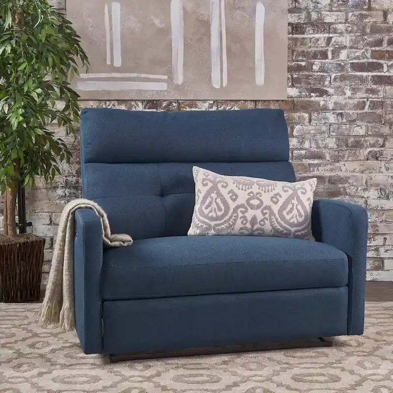 Doppelsitziger Stoff-Loveseat mit Liegefunktion und weichen Polstern, moderner Stil
