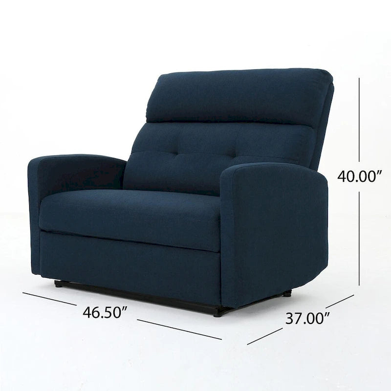 Doppelsitziger Stoff-Loveseat mit Liegefunktion und weichen Polstern, moderner Stil