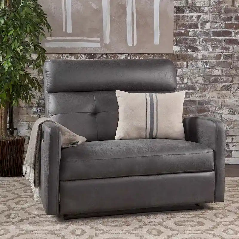 Doppelsitziger Stoff-Loveseat mit Liegefunktion und weichen Polstern, moderner Stil