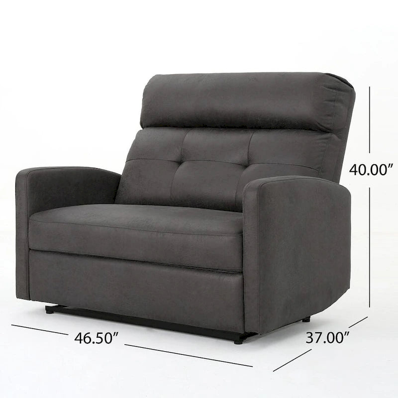 Doppelsitziger Stoff-Loveseat mit Liegefunktion und weichen Polstern, moderner Stil