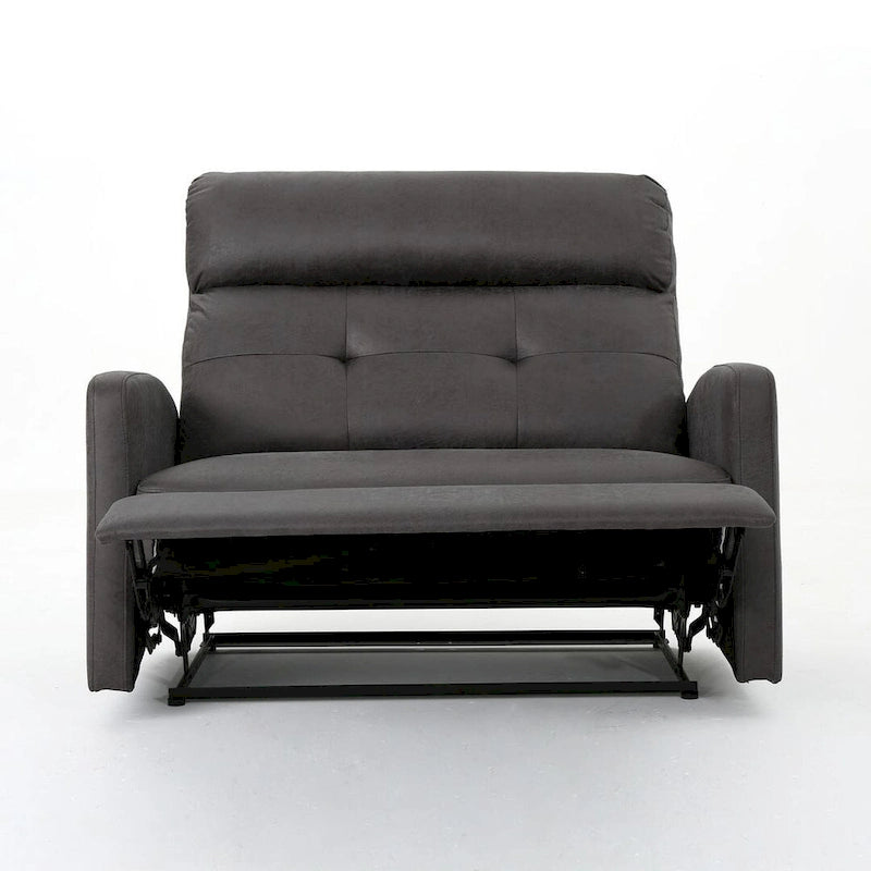 Doppelsitziger Stoff-Loveseat mit Liegefunktion und weichen Polstern, moderner Stil