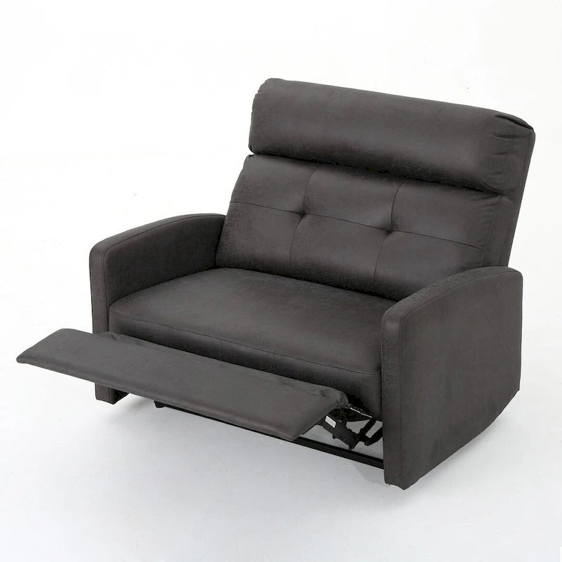 Doppelsitziger Stoff-Loveseat mit Liegefunktion und weichen Polstern, moderner Stil