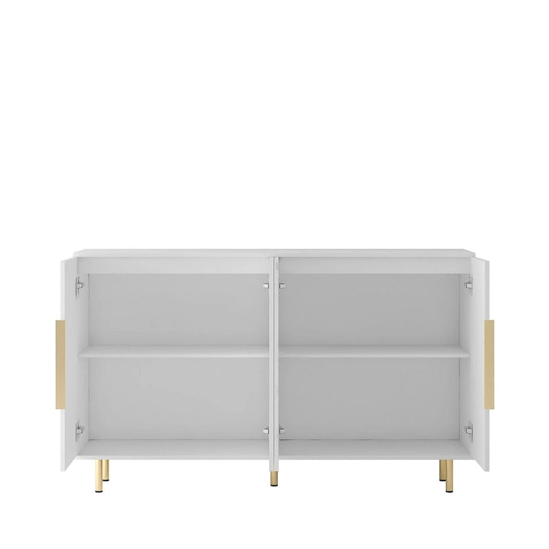 Modernes Sideboard mit Rillenoptik, verstellbaren Einlegeböden und Metallgriffen