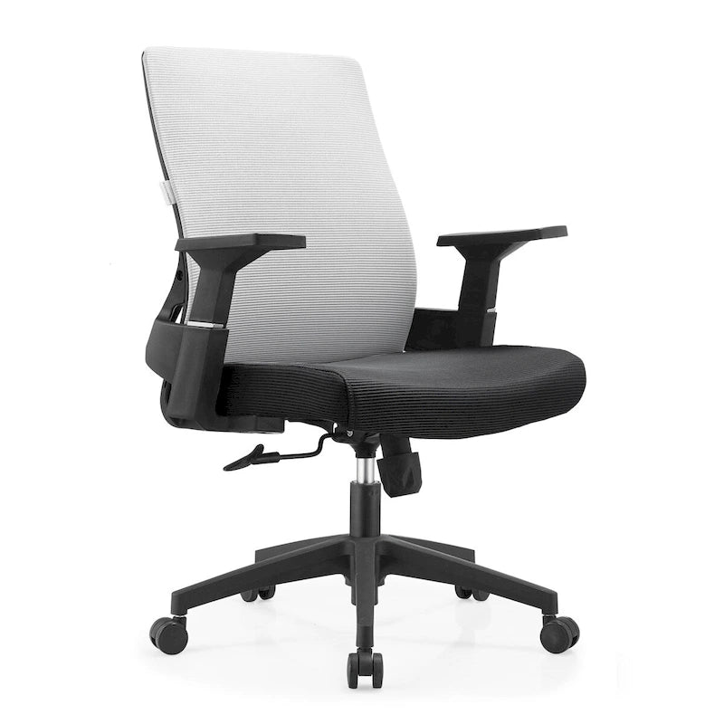 Adjustable Mid-Back Office Chair with 360° Swivel, Tilt & Lumbar Support