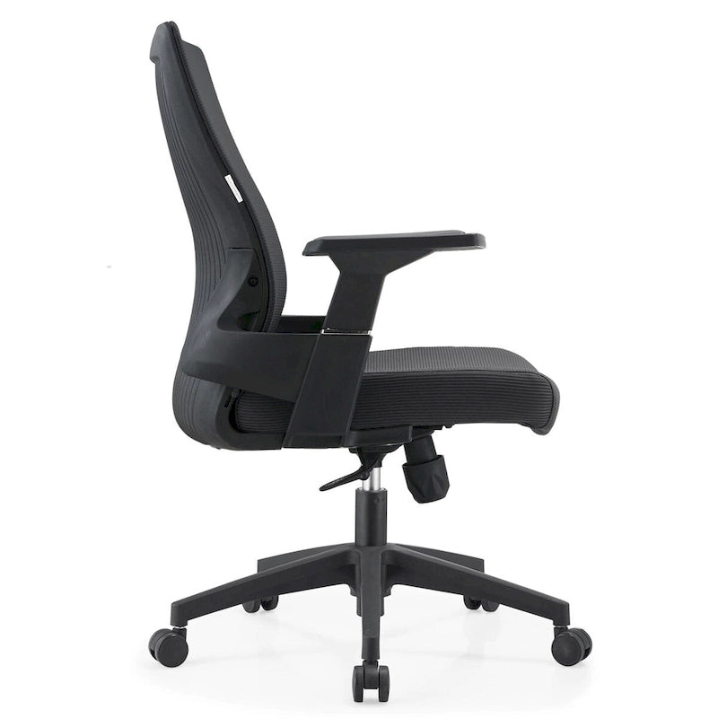 Adjustable Mid-Back Office Chair with 360° Swivel, Tilt & Lumbar Support