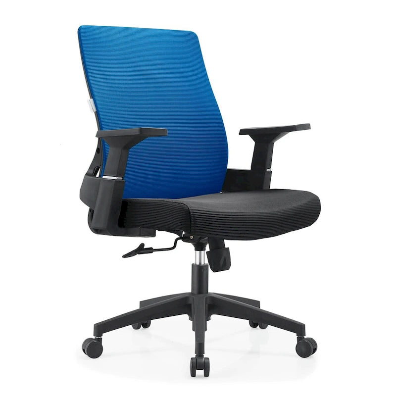 Adjustable Mid-Back Office Chair with 360° Swivel, Tilt & Lumbar Support