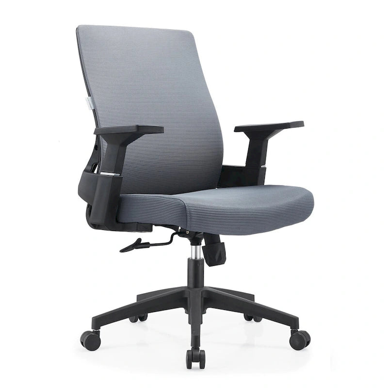 Adjustable Mid-Back Office Chair with 360° Swivel, Tilt & Lumbar Support