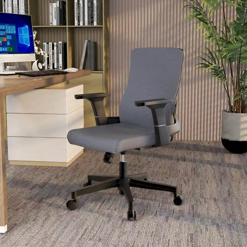 Adjustable Mid-Back Office Chair with 360° Swivel, Tilt & Lumbar Support