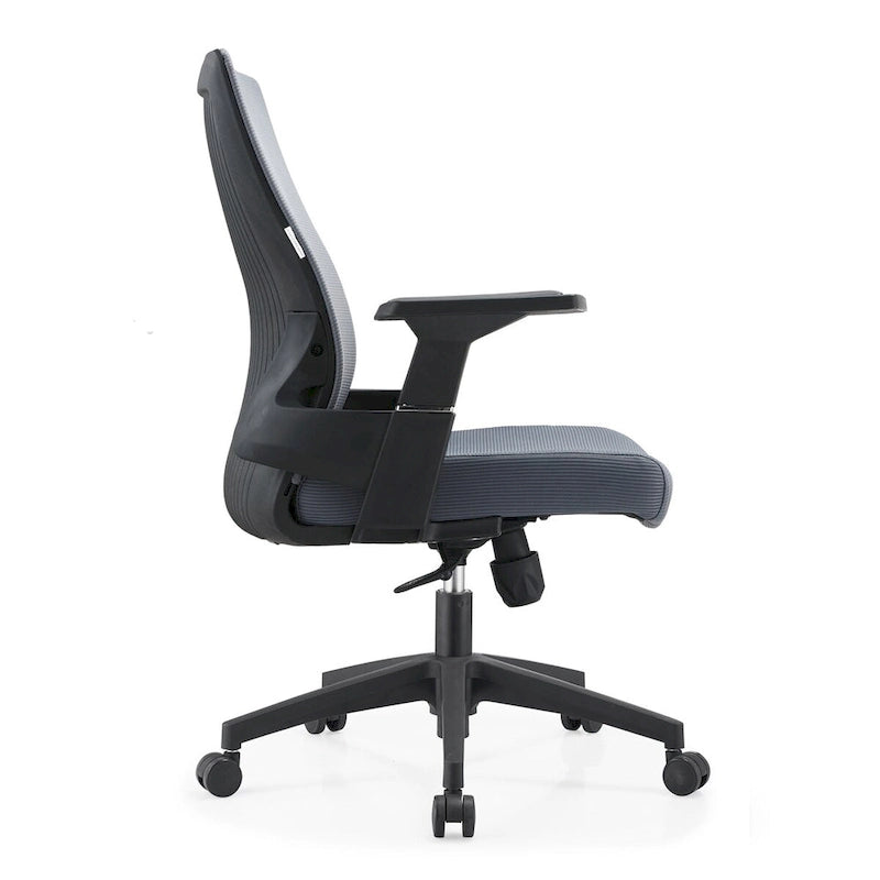 Adjustable Mid-Back Office Chair with 360° Swivel, Tilt & Lumbar Support