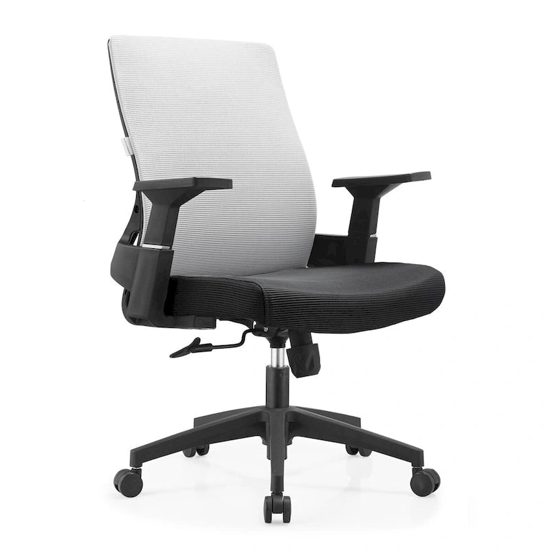 Adjustable Mid-Back Office Chair with 360° Swivel, Tilt & Lumbar Support