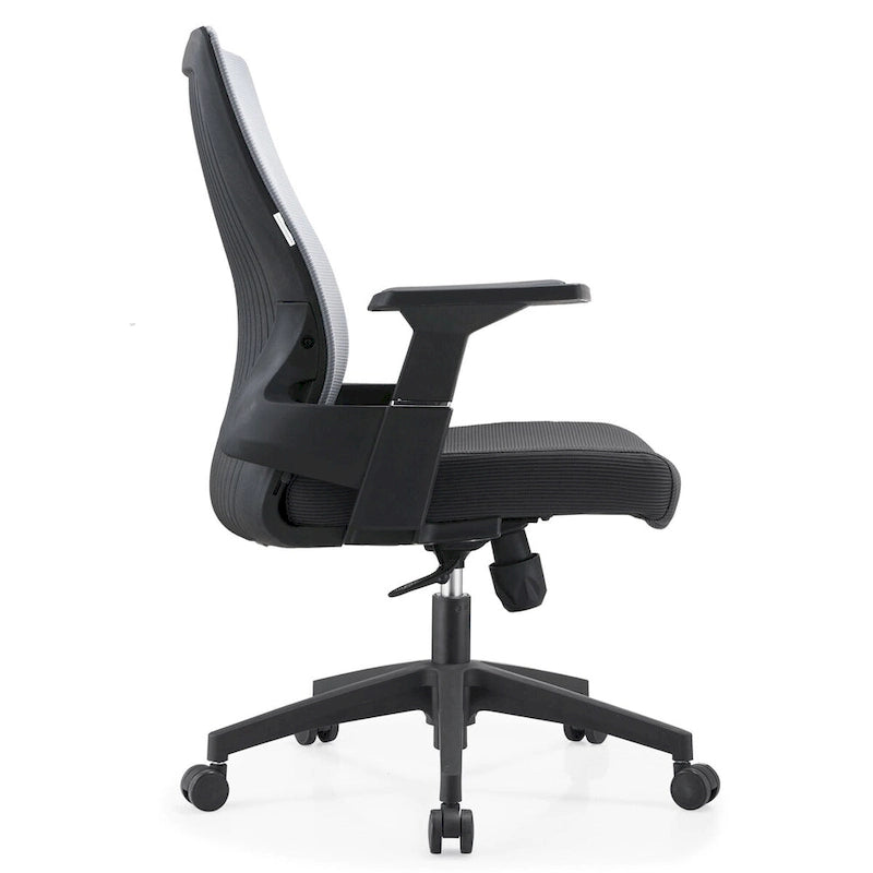 Adjustable Mid-Back Office Chair with 360° Swivel, Tilt & Lumbar Support