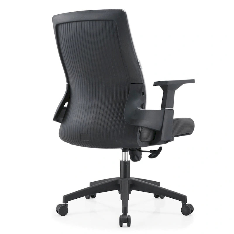 Adjustable Mid-Back Office Chair with 360° Swivel, Tilt & Lumbar Support