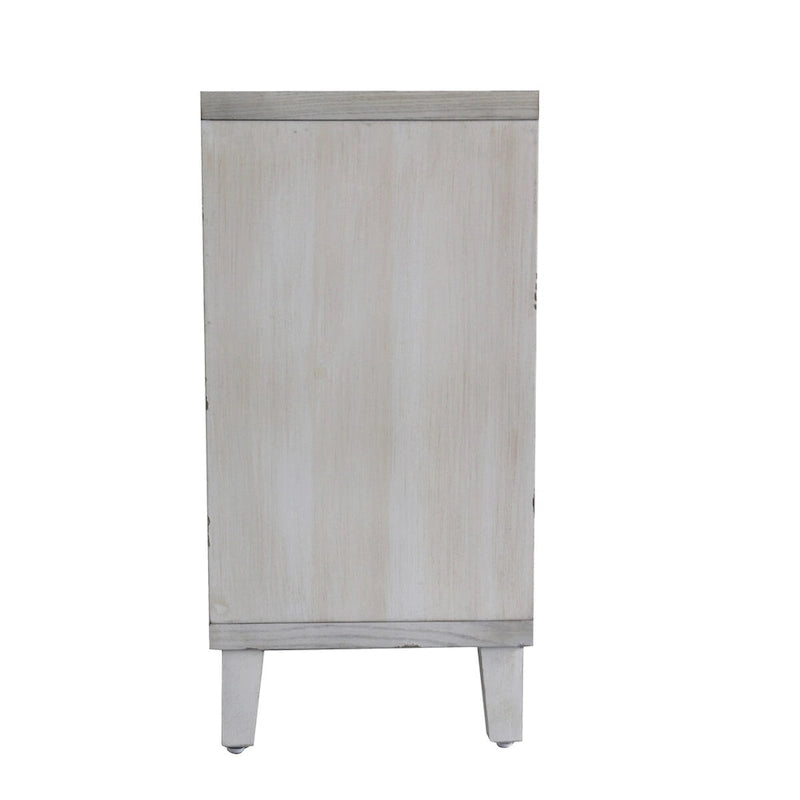 4 Shutter Door Sideboard Buffet Cabinet – Whitewash Finish