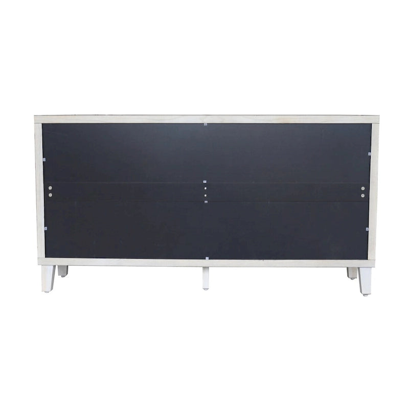 4 Shutter Door Sideboard Buffet Cabinet – Whitewash Finish