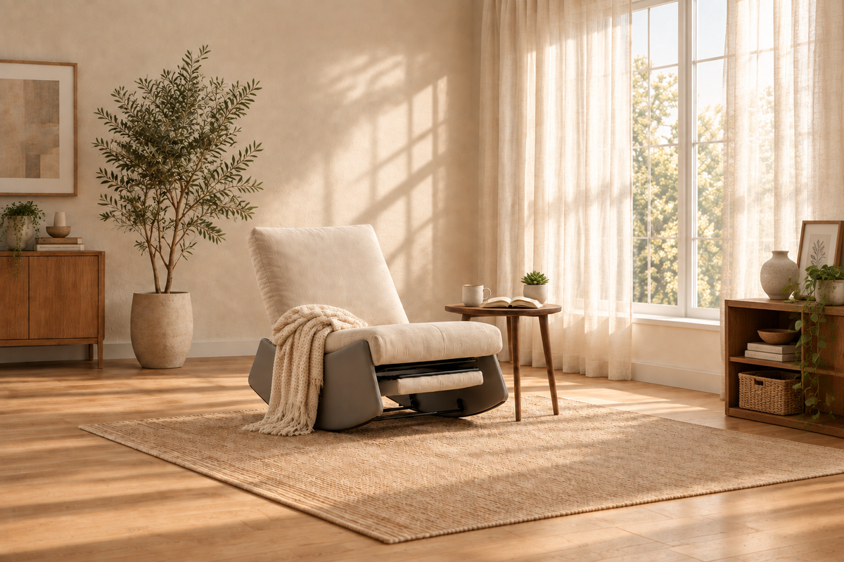 Corduroy Rocking Recliner – Enriched Scene